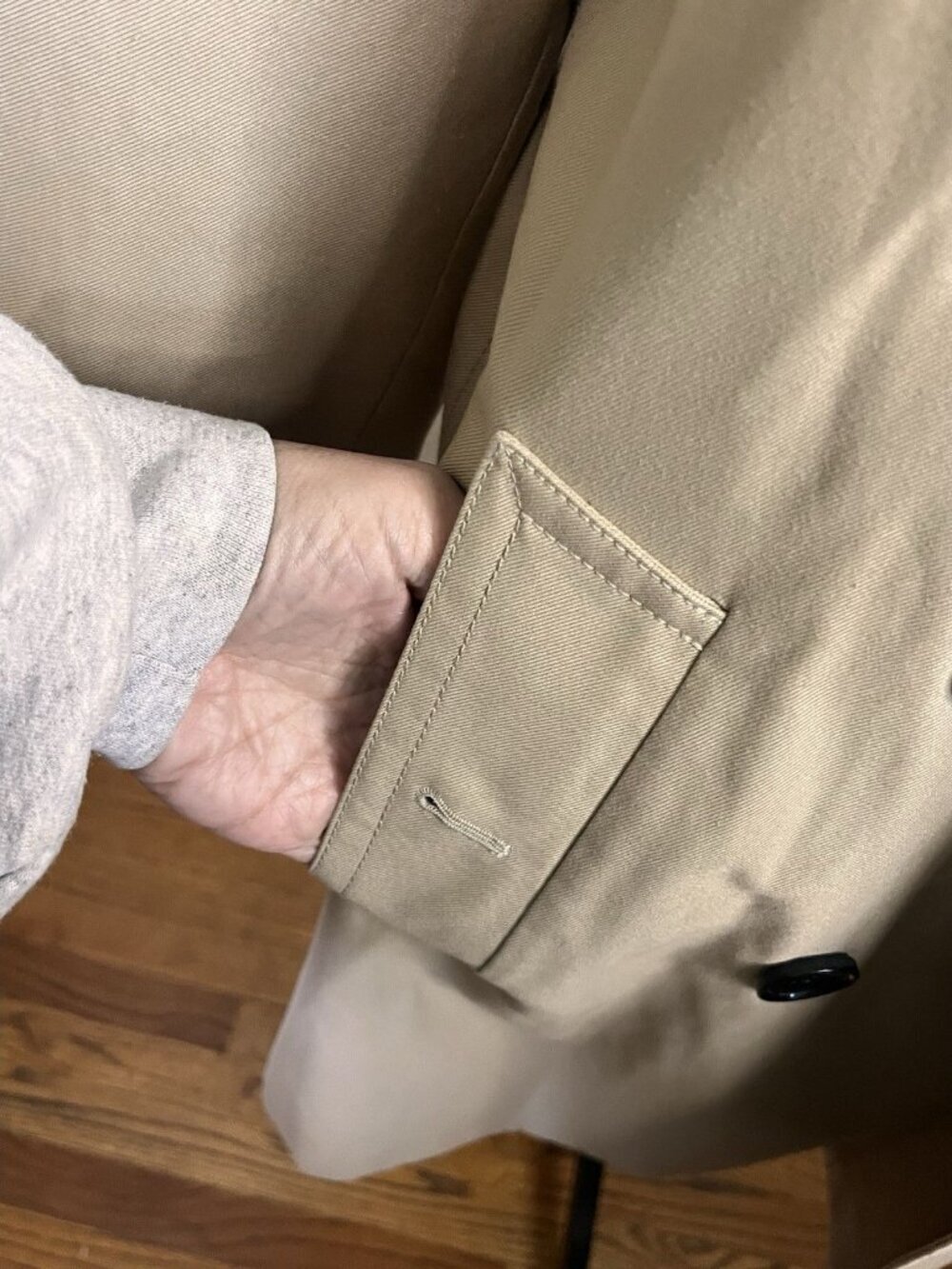 Coach Women's Medium Double Breasted Classic Khaki Trench Coat Belted Button Up - Picture 6 of 14